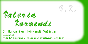 valeria kormendi business card