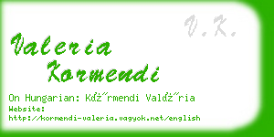 valeria kormendi business card